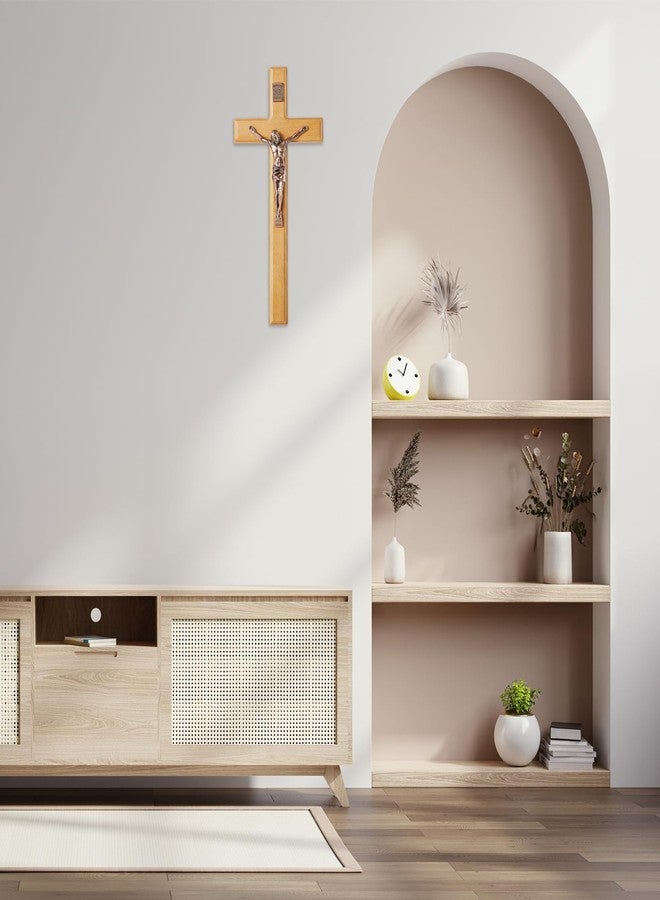 ACHIBANG Catholic Crucifix Wall Cross - 12 Inch Wooden Jesus Cross for Wall, Faithful Christian Cross Wall Gift for Prayer Room, Home, Confirmation or Easter - Image 5